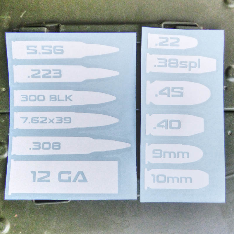 MAGS Ammo Can Stickers 2x Ammunition Case Labels GREEN Decals 2 pack 3"x1.15" 